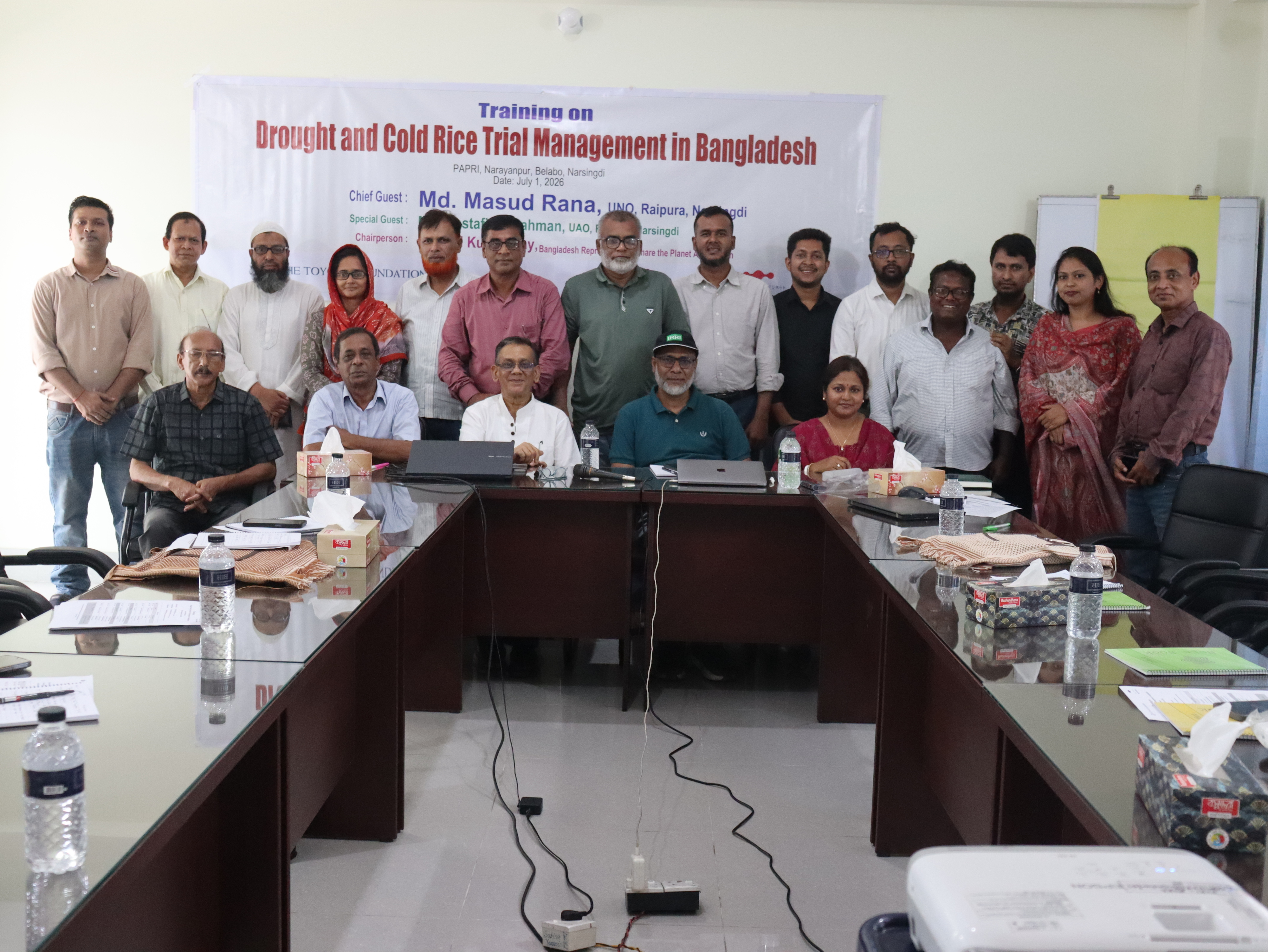 Group photo at Training on Drought and Cold Rice Trial Management